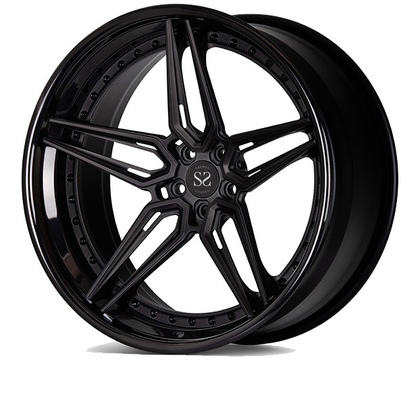 Чернота лоска кованых колес А6061 2 частей для роскошного автомобиля