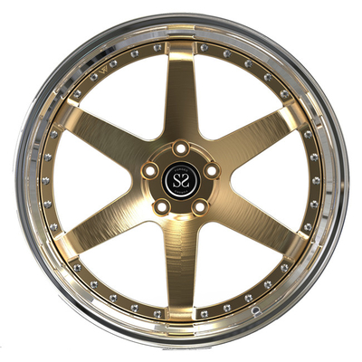 роскошь 19inch 2 части выковала колеса светлый диск золота отполировал губы для Audi S3