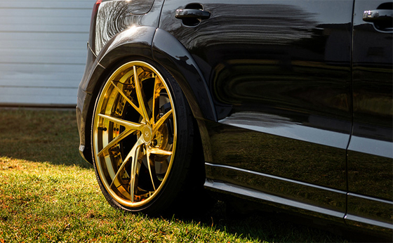 Высокие польские губы 2 части выковали колеса для оправ золота щетки Audi RS6 20inch изготовленных на заказ