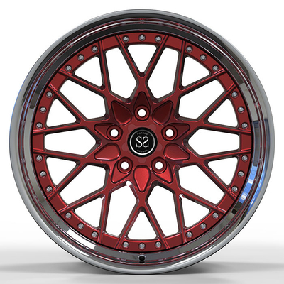 BMW X5 F15 22x10.5 и 22x12 Custom Polished+Matt Red Face 2-PC Forged Aluminum Alloy
