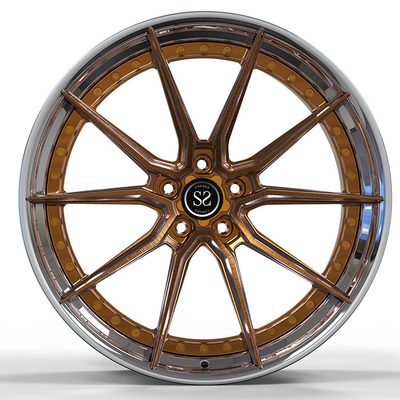 18x9.5 и 18x10.5 на заказ 2-PC кованые алюминиевые колеса полированные губы + бронзовый диск для BMW M4