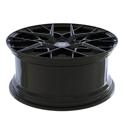 Чернота лоска 2 части выковала сплав бочонка диска колес алюминиевый оправы автомобиля 19 дюймов Rs3