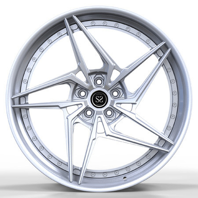 Алюминиевый сплав 2-Piece выковал колеса снабжает ободком колеса автомобиля спицы GTB гипер серебряного центра Multi