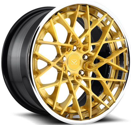 F12 Berlinetta 3PC выковало сторону золота губы 21x9.5 22x12.5 алюминиевого сплава отполированную оправами