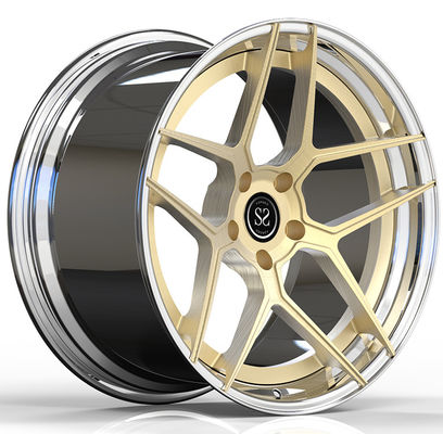 20x9.0 and 20x11 Gold Brushed Custom 2-PC Forged Rims for Porsche 997 Turbo 2006