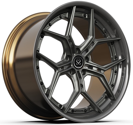20x9 ET35/20x10 ET40/5x112/66.6 Серые диски и сатиновые бронзовые обода 2-х составные диски Колеса для роскошных автомобилей Диски для универсальных автомобилей