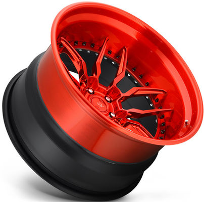 1990 Mustang 18x8.0 и 18x10 Глянцевые красные кованые диски Custom 3-PC