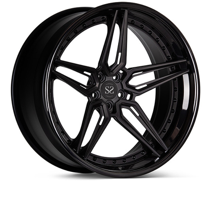 Сплав лоска выкованный чернотой снабжает ободком 3 части для Lamborghini Феррари 5X114.3 5X120