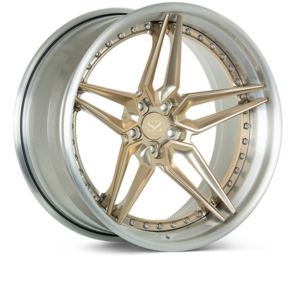 Выкованные колеса 24inch стиля Vossen 3 частей глянцуют черноту для роскошных оправ автомобиля